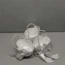 ATAILOVE Flower Girl Basket with Pearl Handle, Ivory Fariy Wedding Baskets for Flower Girls, Set of 3