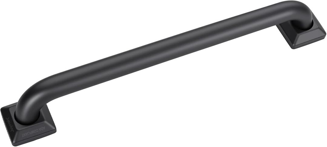 joyrain 500lb Capacity Stainless Steel Grab Bar - Heavy Duty Bathroom Safety Rail for Elderly, Anti-Slip Shower Handle, ADA Compliant (Matte Black, 12 inch)