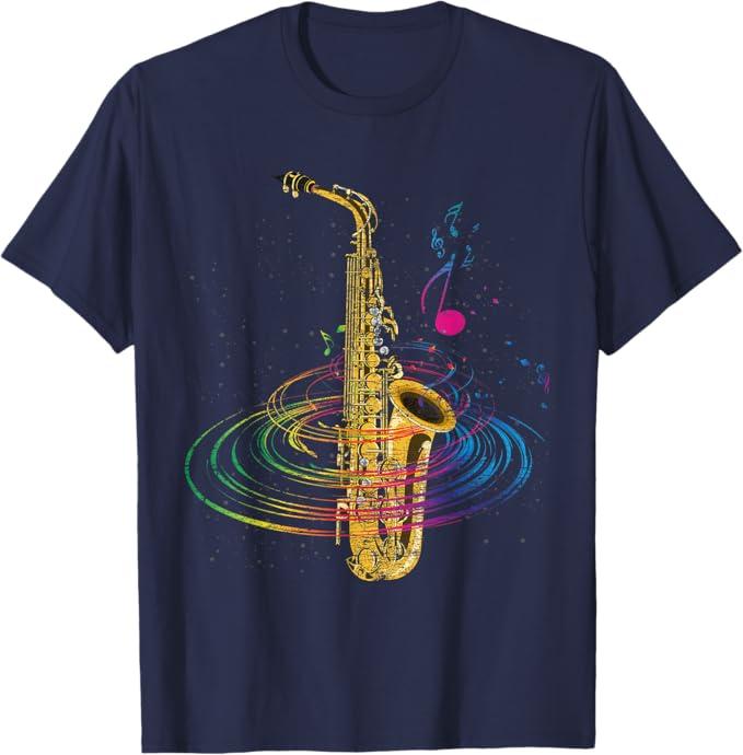 Pack Of 3 Sax Player Gift Idea Saxophonist Music Notes Saxophone T-Shirt Small