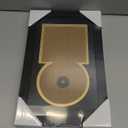 GMFrames CD Display Frame with Real Glass,Signed CD Music Frame for for Disc and Booklet,Wall and Tabletop,Black and Gold Mat