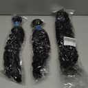 ASHINE Human Hair Bundles Deep Curly Water Wave, Unprocessed Cambodian Raw Hair 20 22 24 Inch, Flip Over Quick Weave Wet and Wave Bundles for Women Natural Black