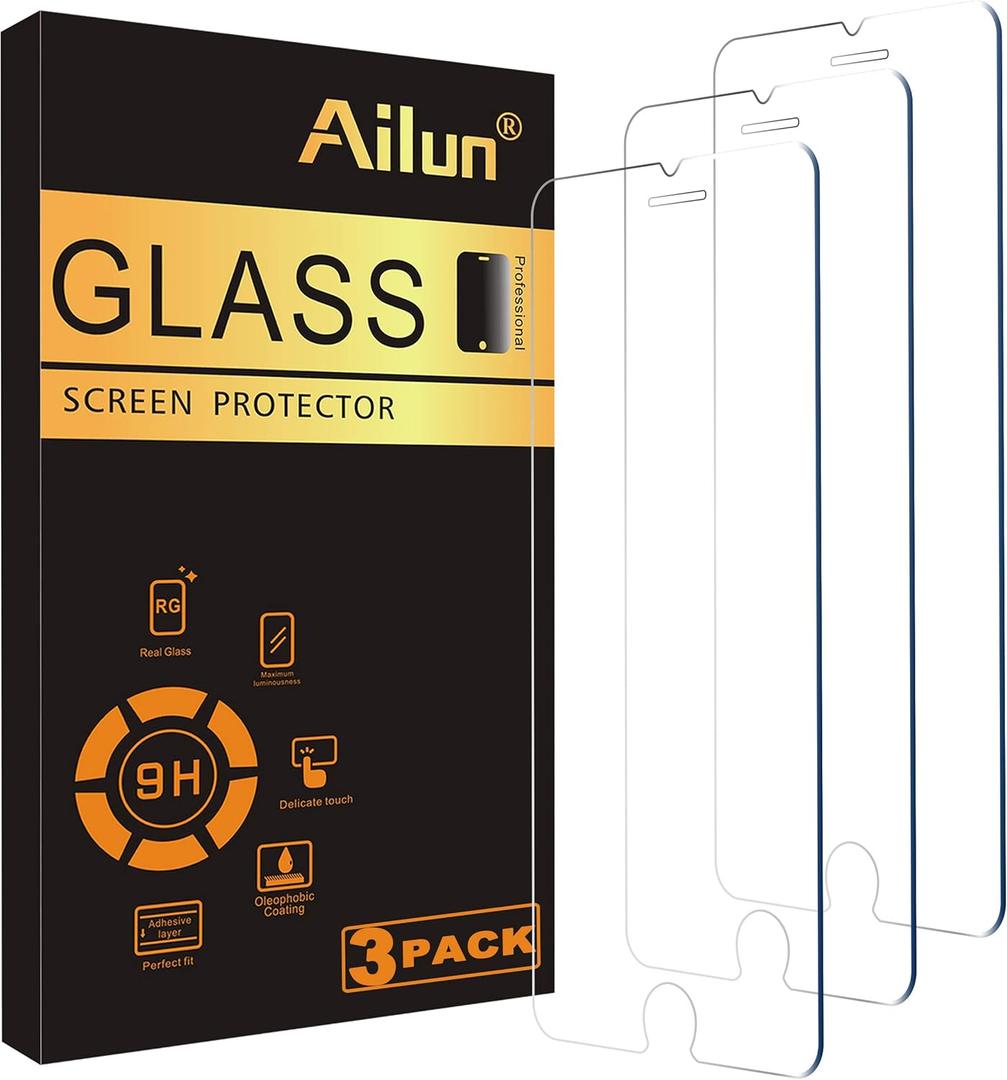Ailun Screen Protector for iPhone SE 2020 2nd/2022 3rd Generation, 4.7-Inch Tempered Glass 0.25mm Case Friendly 3 Pack Clear