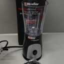Mueller Smoothie Blender for Smoothies - Personal Blender for Shakes, Frozen Drinks, Baby Food & More, 15oz Travel Cup and Lid, Durable Stainless Steel Blades for Powerful Blending Performance, Black