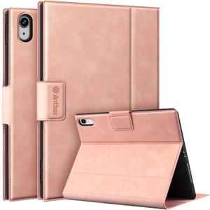 Antbox Case for iPad (A16) 11th (11'')/ 10th Generation (10.9'') High Grade Skin-Touch Vegan Leather with Built-in Pencil Holder Auto Sleep/Wake Function (Peach Pink)