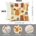 Abstract Geometric Decorative Throw Pillow Covers 18 x 18 Set of 2, Mid Century Modern Aesthetic Porch Outdoor Home Decor, Retro Minimalist Sofa Couch Cushion Case