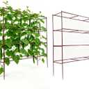 2 Pack Cucumber Trellis, Trellis for Climbing Plants Outdoor, 58" L x 14" W x 55" H Heavy Duty Metal Garden Plant Support for Raised Beds, Peas, Okra, Vines & Flowers
