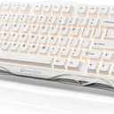 GravaStar Mercury K1 Lite Mechanical Gaming Keyboard, 75% Gasket Hot Swappable Custom Keyboard, Pre-lubed Linear Switches Mechanical Keyboard, RGB Backlit Wireless Keyboard - Snow White