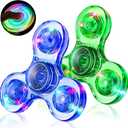 Gigilli Fidget Spinners for Kids 2 Pack, Light up Sensory Fidget Toys Adults Kid 4-8-12, Glow in the Dark ADHD Autism Toys 5-7 Boys Girls, LED Classroom Prizes Party Favors Mini Fidgets for Toddler