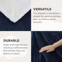 Bedsure GentleSoft Sherpa Fleece Throw Blanket for Couch, Non-Heated, Thick and Warm Throw for Women and Men, Soft Fuzzy Plush Weight Blanket for Winter, Navy, 50x60 Inches