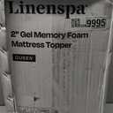 LINENSPA Memory Foam Mattress Topper - 2 Inch Gel Infused Memory Foam - Plush Feel - Cooling and Pressure Relieving - CertiPUR Certified - Dorm Room Essentials - Queen Size