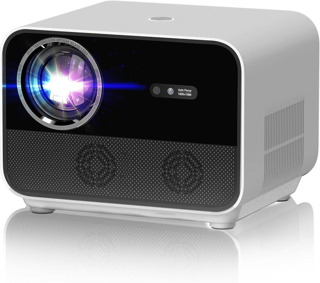 4K Supported Native 1080P WiFi Projector with 20W Speaker - Bluetooth Movie Projector for Indoor/Outdoor, Compatible with Android/iOS/TV Stick/HDMI/USB