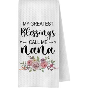 ChenCraty Nana Grandma Kitchen Towels, for Grandma Dish Tea Towels for Kitchen Decor, My Greatest Blessings Call Me Nana Decorative Hand Towels for Bathroom, 16x24 Inch