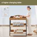 Baby Changing Table, Diaper Station with Pad, 2-Tier Shelves, Rustic Brown