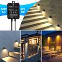 Low Voltage LED Deck Lights kit with Transformer Timer and Photocell Sensor, IP67 Waterproof Fence Lights, Warm White Deck Lighting for Outdoor Walkway Stair post Railing, UL-Listed Cord 8Pack