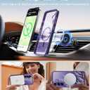 Goodon for Galaxy S24 Case, Wireless Charging Compatible, Shockproof Translucent Matte Cover - Cute Floral Design Phone Case for Women Girls - Elegant Lavender