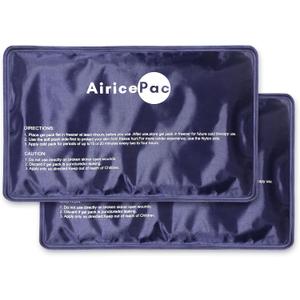 AiricePac 2 Ice Packs for Pain Relief, Gel Cold Pack for Knee Neck Shoulder Ankle Elbow Hip Back Injuries Reusable, Hot & Cold Compress Therapy for Swelling, Bruises, Surgery, 7”x 11”, Blue