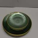 DaYammi 60Pcs Sage Green Plastic Plates with Gold Rim,Disposable Plates Set Includes 30 Dinner Plate & 30 Salad Plate,Fancy Green Party Plates with Radial Texture for Party Wedding Dinner