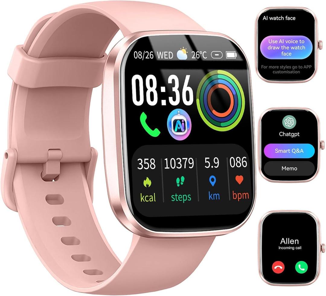 Smart Watch with AI ChatGPT built-in (Answer/Make Call), 1.91" Smartwatch for Men Women, 110+ Fitness Activity Tracker, Calories/Heart Rate/Sleep Monitor, IP68 Waterproof Step Counter for Android iOS