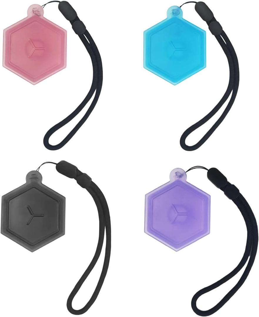 Portable Air Flavor Pods Storage Box – 4 Pack Protective Case with Hanging Rope in 4 Colors, Personality Hexagonal Container for Aromatic Pods, Compatible with Air Up Flavor Pods