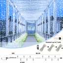 100ft White Christmas Lights Outdoor 300 LED String Lights Indoor Clear Wire Waterproof, 8 Modes Connectable Twinkle Fairy String Lights Plug in for Outside Room Bedroom Party Wedding Decorations