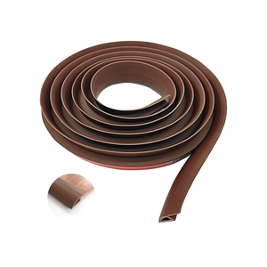 COUKIU 10 FT PVC Floor Transition Strip, Peel and Stick Molding Trim for Threshold Transitions with a Height Less Than 10 mm/0.4in, Carpet & Floor Edging Trim, Brown