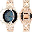 SUPOIX Band Case Compatible for Samsung Galaxy Watch FE 40mm 2024/ Galaxy Watch 5/4 40mm 44mm, 20mm Women Bling Replacement Strap&PC Protective Bumper Face Cover for Galaxy Watch 5/4 (Size Optional)