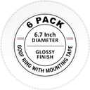 LightLabs Goof Ring Gloss 6 Pack 6.7" Diameter for 4" Cans. Inlcudes Mounting Tape to Fix Drywall Damage for Flush Mount Recessed Down Lights. 4.2" Inner Diameter Recessed Light Cover Glossy White