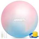 APEXUP Yoga Ball Exercise Ball Anti Slip Heavy Duty for Fitness, Balance & Core Workout, Balance Training, Pregnancy & Physical Therapy, 5 Sizes (S (15"~18") 45cm, Blue Pink)
