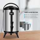 Hot Beverage Dispenser, Stainless Steel Insulated Beverage Dispenser Cold and Hot Drink dispenser with Thermometer3.2-Gallons 12 Liters Water Dispenser with Spigot for Tea & Coffee