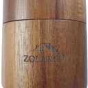 Zolarith Wooden Salt Box with Magnetic Swivel Lid, Acacia Wood, Dual Compartments, 9x10.5cm, Kitchen Storage Container with Spoon