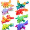 JOYIN 8 Pcs 3D Printed Dragon, 4.4" Colorful 3D Printed Flexible Articulated Dragon Fidget Toys for Office Desk Decor, Autism Stress Relief Fidget Toys for Kids & Adults Gift, Small