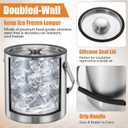 10 PCS 2 Set 3L Portable Ice Buckets for Parties Stainless Steel Double-Wall Insulated Ice Bucket with Lid, Scoop, Tongs Ideal for Cocktail Bar, Outdoor Events & Keeps Drink Frozen Longer