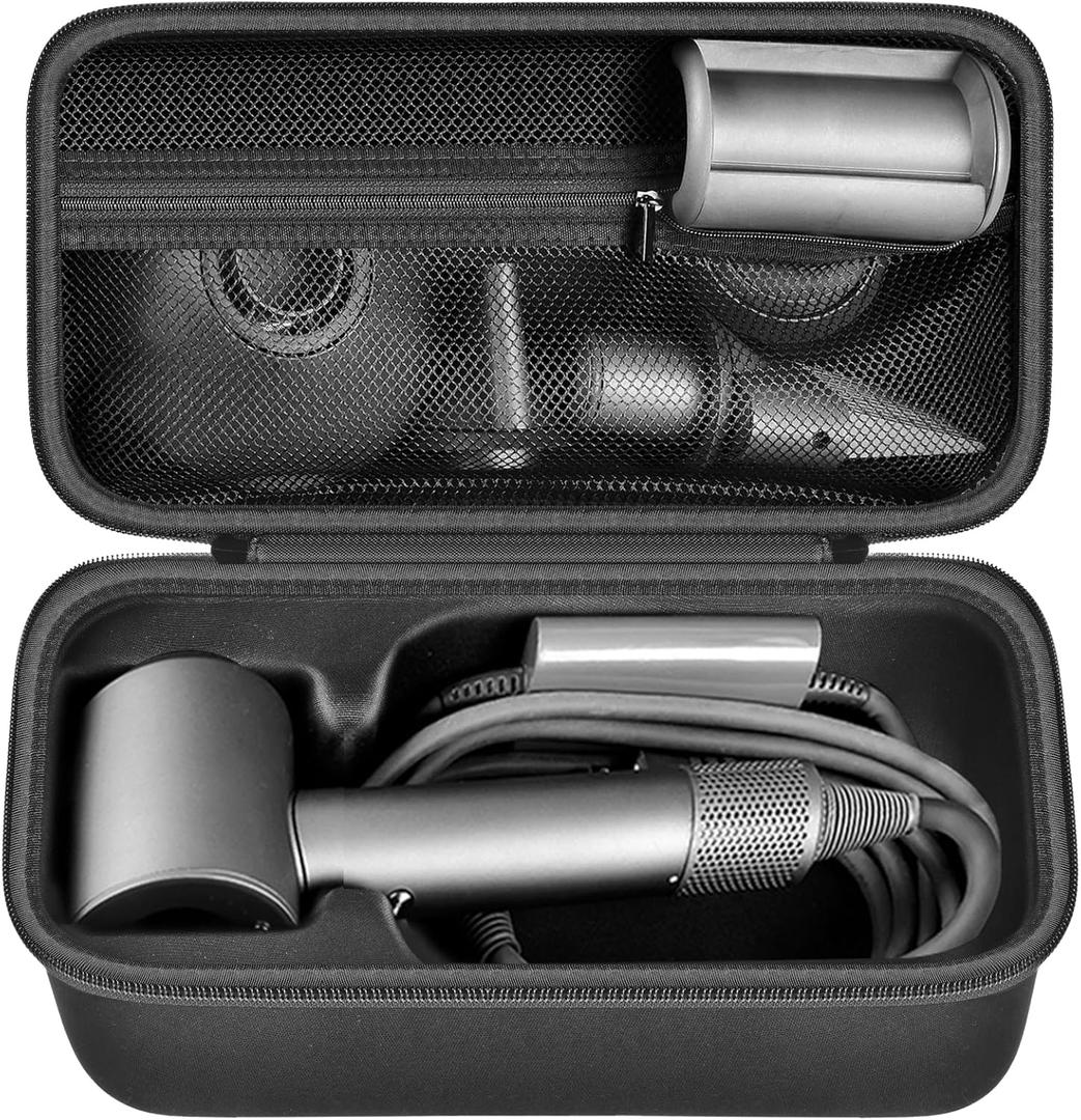 ANKHOH Case Holder for Dyson Supersonic Hair Dryer, Blow Dryer Storage Bag for Dyson Supersonic Limited Gift Set Edition and Accessories, Box Only-Full Black