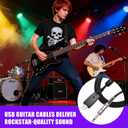 USB to 6.35mm Instrument Cable 2.8m, 16bit 48kHz Guitar Link Cable for PC Laptop, Plug and Play No Driver Needed, for Electric Guitar Bass Recording Practice with Recording Software