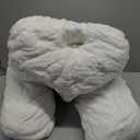 A Nice Night Faux Fur Reading Pillow Bed Wedge Large Adult Children Backrest with Arms Back Support for Sitting Up in Bed/Couch for Bedrest,Ivory