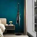 BUZUYE Modern Coat rack with marble base,Coat rack freestanding heavy duty with gold hooks,Entryway coat rack stand Coat Tree freestanding coat hanger stand for Hanging Clothes, Hats, Bags