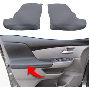 KBH Door Panel Armrest Cover Replacement for Honda Odyssey 2011-2017, Vinyl Leather, Car Door Arm Rest Replace Skin Upholstery, Anti-Scratch, 1 Pair, Dark Gray (Leather Part Only)