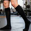 IZUS Summer Sport Compression Socks Spring Knee High Sport Athletic Socks for Adult Teens Soccer Softball Baseball Football (Black)