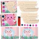 Axolotl Party Favors 24 Pcs Axolotl Wooden Crafts to Paint with Thanks Card Axolotl Centerpieces for Tables for Axolotl Birthday Decorations