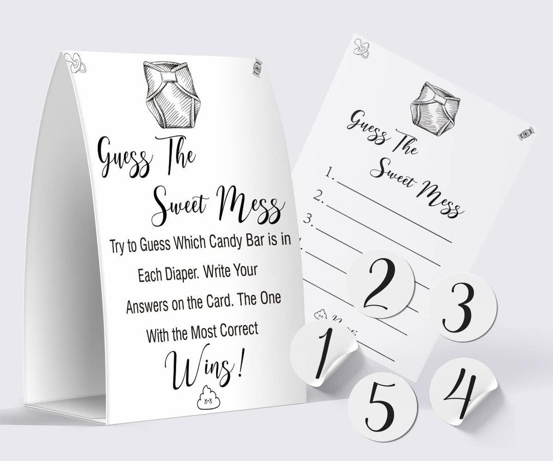 The Sweet Mess - Baby Shower Games The Sweet Name That Poo, Dirty Diaper game - gs006B