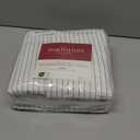 Mellanni Extra Deep Queen Sheets - 4 PC Iconic Collection Bedding - Hotel Luxury, Ultra Soft, Cooling Bed Sheets - Wrinkle, Fade, Stain Resistant (Queen, Pinstripe Gray)