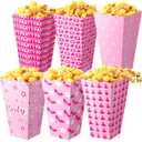 MotiMind 60 60 Hot Pink Popcorn Boxes 28oz Candy Box Favors Princess Paper Popcorn Treat Boxes Birthday Bachelorette Princess Party Supplies