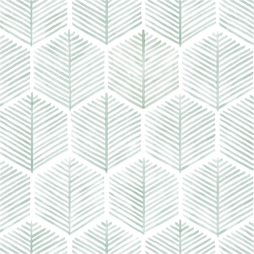Modern Peel and Stick Wallpaper 17.3''197'' Geometric Wallpaper Boho Contact Paper Green and White Self-Adhesive Wall Paper Removable Decorative Wallpapers for Bedroom Bathroom Cabinets Decor Vinyl