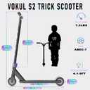 VOKUL Complete Pro Stunt Scooter for Kids, Boys Girls, Teens High Performance Trick Scooter for Skatepark Street for Ages 6 and Up