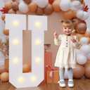 Bugame 3FT Marquee Letters, Large Light Up Letters for Birthday Wedding Backdrop Warm Light Marquee Letters 3 Feet Tall for Baby Shower Party Proposal Decoration Decor, Letter U