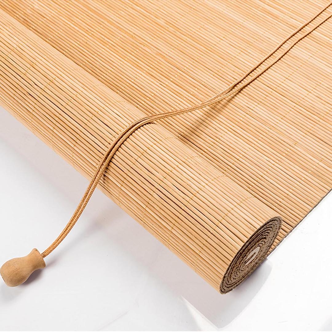 Bamboo Blinds for Interior Windows, 26"W X 63"H Bamboo Roller Shades Indoor