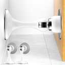 2 Pack Magnetic Door Stoppers, Stainless Steel Magnetic Door Stop, Wall & Floor Mounting No Drilling Door Stop with 3D Adhesive Tapes Keep Door Open, White