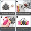 Respirator Cartridge, 60923 Particulate Filter, for Half and Full Face Pieces 6000, 7000 and FF-400 Series, Effective Filtering Organic Vapors, Acid Gases and Particulates, 1 Pair