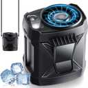 Portable Fan Rechargeable, Personal Waist Neck Wearable Cooling Fan with Light up to 16Hours Working Time, 4 Speeds 9200RPM Strong Airflow for Outdoor, Jobsite, Camping, Travel (Black)