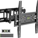 USX MOUNT Full Motion TV Wall Mount for Most 32-70 inch TVs up to 99 lbs, Wall Mount Bracket with Dual Articulating Arms, Swivel, Tilt, Max VESA 400x400mm, TV Mount Fits 12”/16” Wood Studs